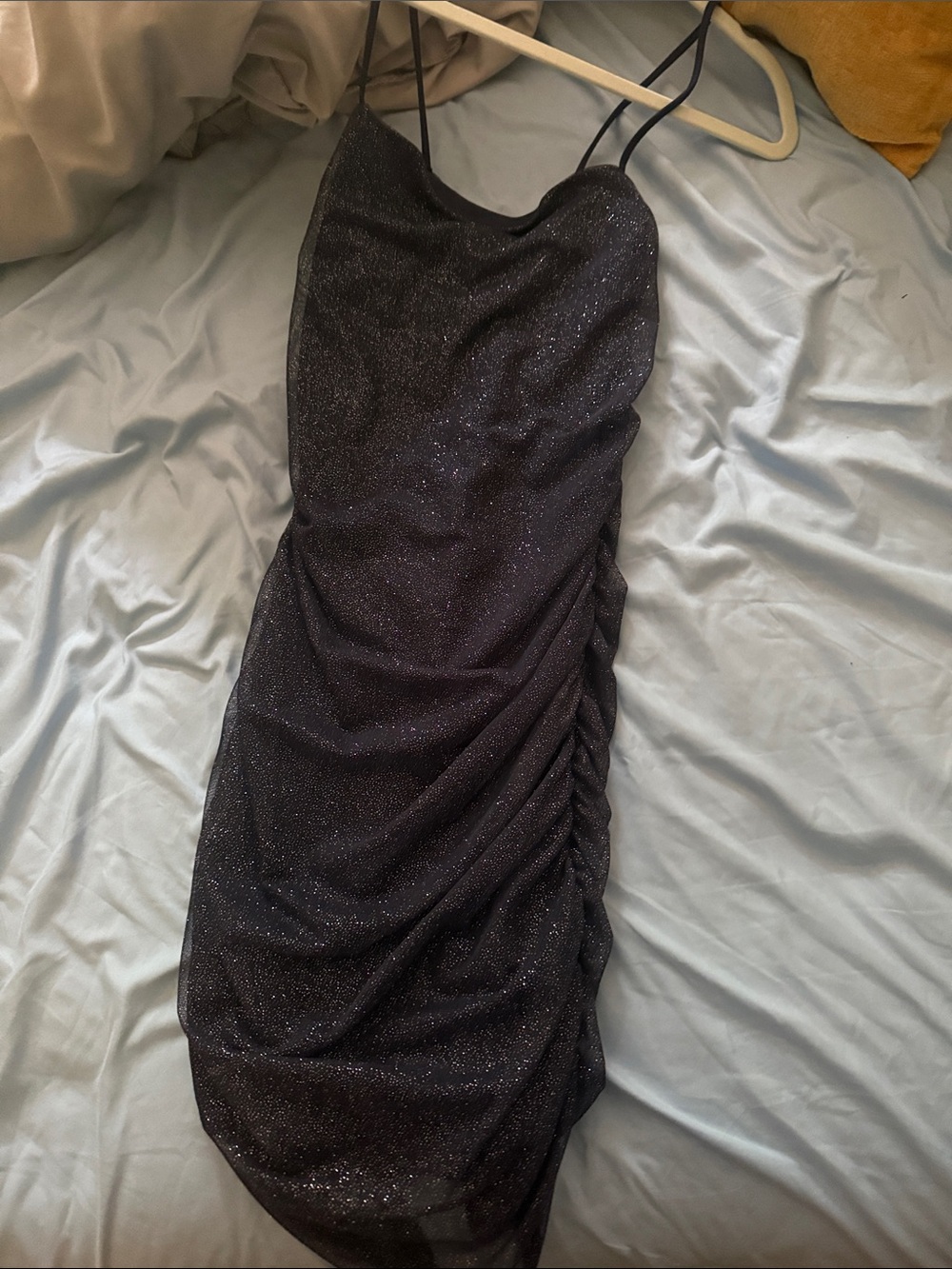 Windsor Glittery Black Spaghetti Strap Dress